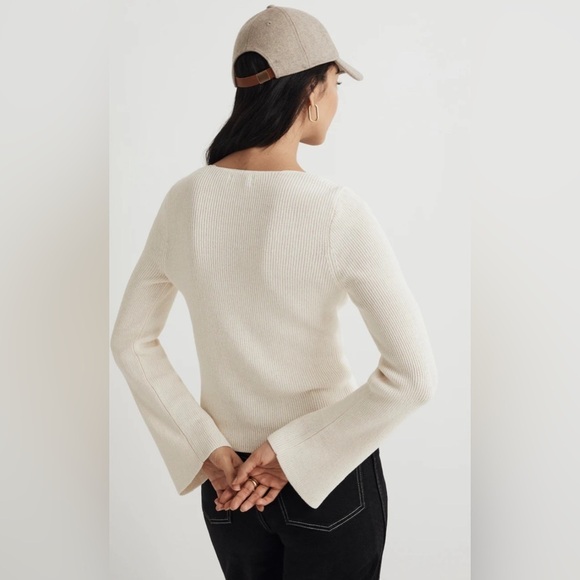Madewell Flared-Sleeve V-Neck Sweater size L - Picture 8 of 9